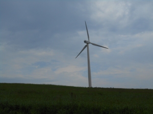 There are windmills EVERYWHERE around there. They look much bigger in real life. Kind of ugly but GREEN POWER! 